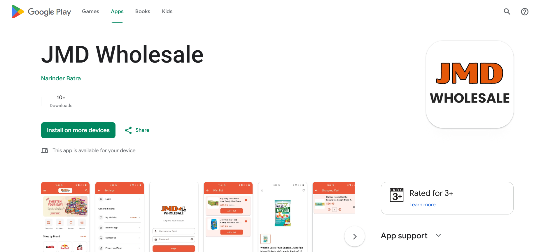 JMD Wholesale app on Playstore